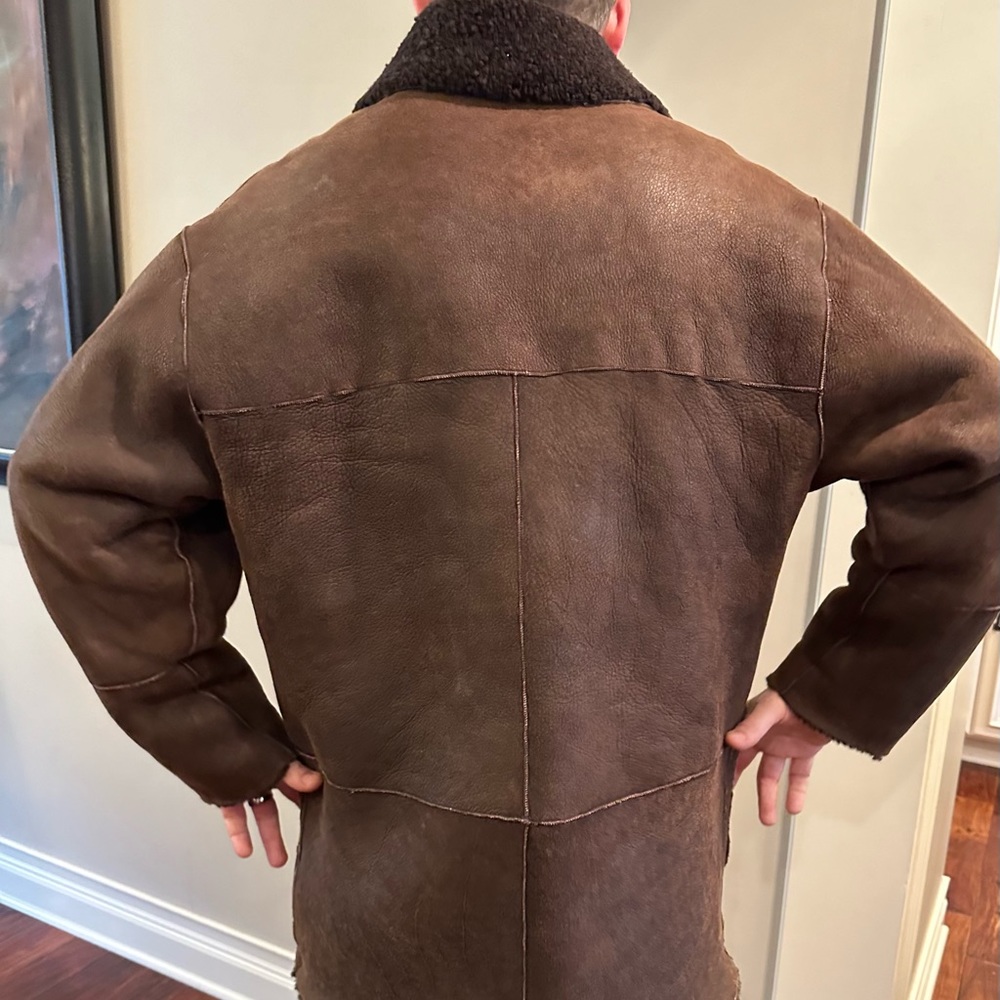 Dark Brown 100% Shearling Coat Size L